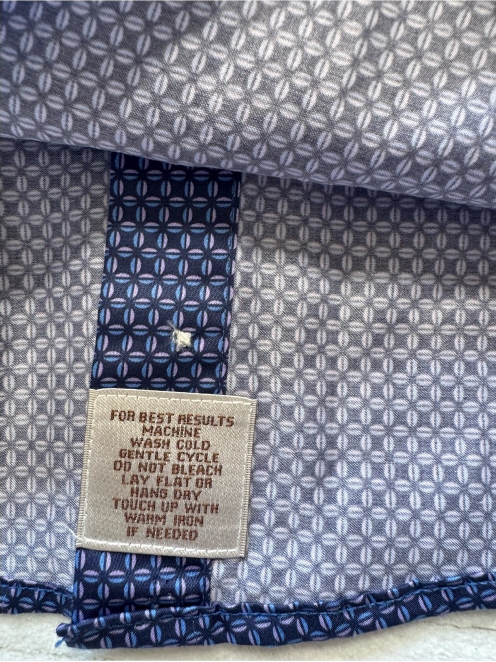 Peter Millar Blue Micro-Pattern Button-Down Dress Shirt - Picture 8 of 9